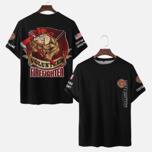 Custom Name And Fire Department Volunteer Firefighter #DQH0012 - AOP T-shirt