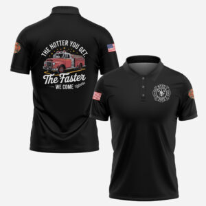 Custom Fire Department Station Number The Hotter You Get #DQH0013 - AOP Polo