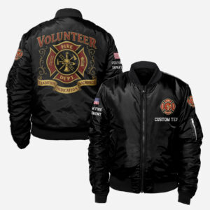 Custom Name & Department Volunteer Firefighter Tradition Dedication Sacrifice #DQH0018 - AOP Bomber Jacket