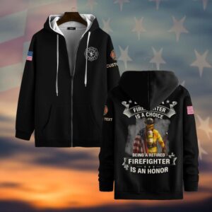 Custom Text & Fire Department Station Number Being A Firefighter #DQH0034 - Zip Hoodie