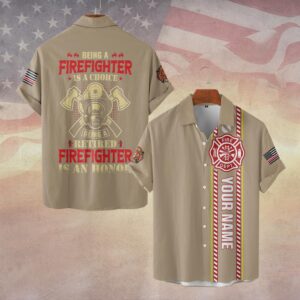 Custom Name Retired Firefighter Legacy #DQH0054 - Short Sleeve Button Shirt