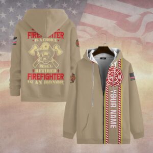 Custom Name Retired Firefighter Legacy #DQH0054 - Zip Hoodie