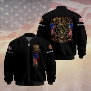 Custom Dept & Text Firefighter Brotherhood #DQH0071 - Bomber Jacket