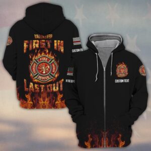 Custom Dept & Text First In Last Out #DQH0061 - Zip Hoodie