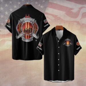 Custom Dept & Text Never Forgotten 9/11 #DQH0067 - Short Sleeve Button Shirt