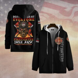 Custom Number & Dept Death Smiles at Everyone #DQH0076 - Zip Hoodie