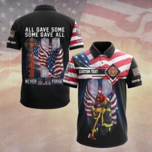 Custom Dept & Text Honoring the 343 – Firefighter Remembrance #DQH0090 - Polo