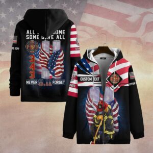 Custom Dept & Text Honoring the 343 – Firefighter Remembrance #DQH0090 - Zip Hoodie