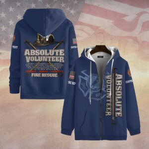 Custom Dept & Text Absolute Volunteer #DQH0097 - Zip Hoodie