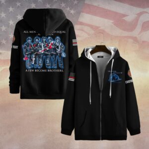 Custom Text A Few Become Brothers #DQH0107 - Zip Hoodie
