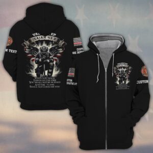Custom Dept & Text Isaiah 43:2 #DQH0128 - Zip Hoodie