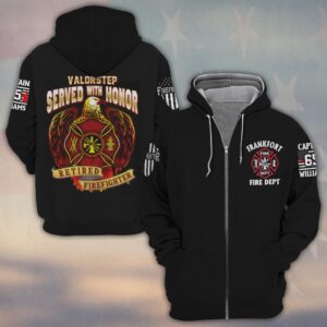 Custom Name, Dept, Rank & Number Served With Honor #DQH0141 - Zip Hoodie