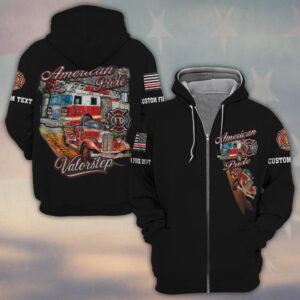 Custom Name & Dept American Pride #DQH0144 - Zip Hoodie