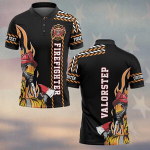 Custom Name Blaze Guardian Axe & Flames #DQH0153 - Polo
