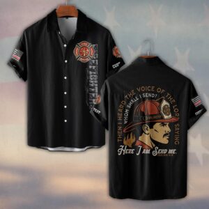 Custom Text & Dept Here I Am, Send Me #DQH0160 - Short Sleeve Button Shirt