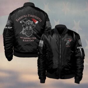 Custom Text Hardcore Firefighter #DQH0164 - Bomber Jacket