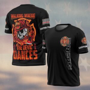 Custom Text & Dept Walking Where The Devil Dances #DQH0170 - T-shirt