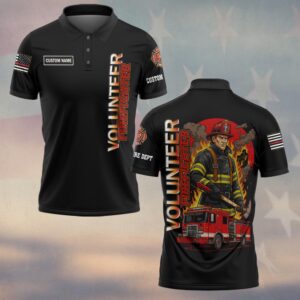 Custom Name & Dept The Red Engine Guardians Firefighter #DQH0183 - Polo