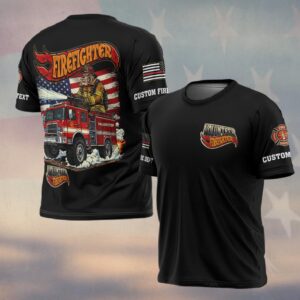 Custom Name & Dept Engines of Freedom Firefighter #DQH0186 - T-shirt