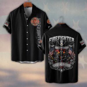 Custom Name Pride Firefighter Brotherhood #DQH0190 - Short Sleeve Button Shirt