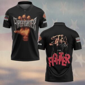 Custom Name & Dept Master of the Fireline Firefighter #DQH0198   - Polo