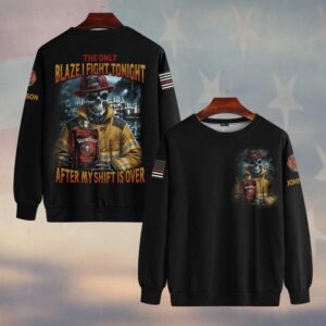 Custom Name Whiskey And Fire The Only Blaze Firefighter #DQH0199 - Sweatshirt
