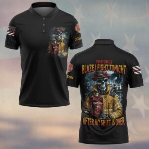 Custom Name Whiskey And Fire The Only Blaze Firefighter #DQH0199 - Polo