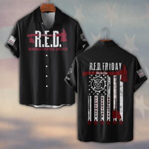 Custom Name Remember Everyone Deployed #DQH0203 - Short Sleeve Button Shirt