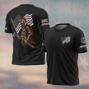 Custom Name Spartan Firefighter – The Guardian of Flames #DQH0205 - T-shirt