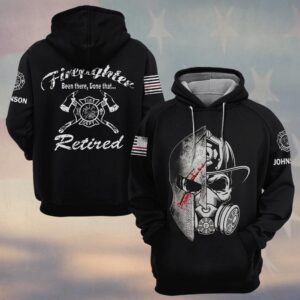 Custom Name Retired Firefighter Warrior #DQH0207 - Hoodie