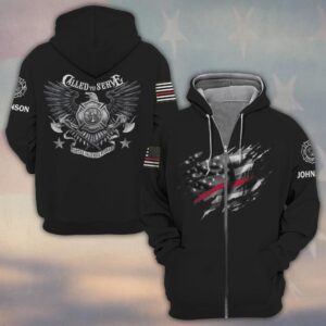 Custom Name American Pride, Called to Service #DQH0208 - Zip Hoodie