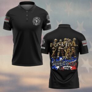 Custom Name & Dept & Number Firefighter American Elite #DQH0215 - Polo