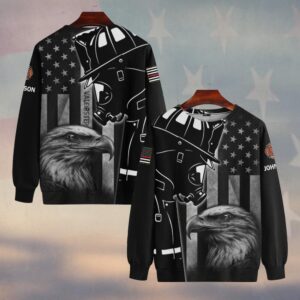 Custom Text Eagle & Helmet Firefighter #DQH0216 - Sweatshirt