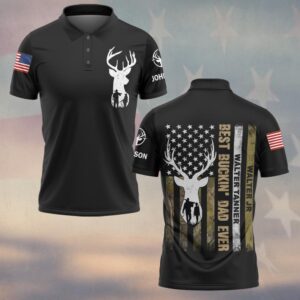 Custom Name Proud Best Buckin' Dad Ever #DQH0227 - Polo