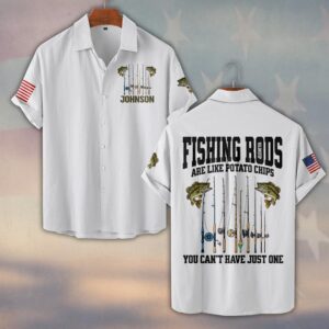 Custom Text Can’t Have Just One – Funny Fishing #DQH0233 - Short Sleeve Button Shirt