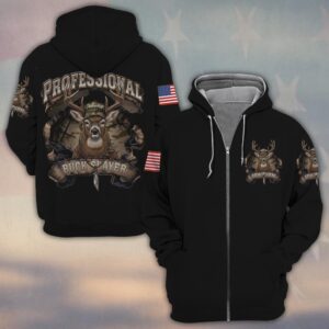 Custom Name Professional Buck Slayer Hunting Edition #DQH0236 - Zip Hoodie