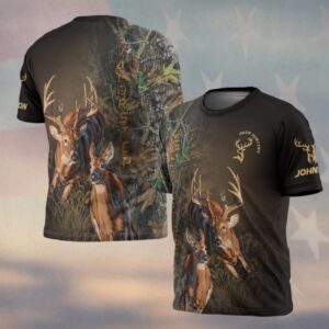 Custom Name Born For The Woods Deer Hunter #DQH0242 - T-shirt