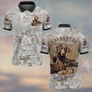 Custom Name Hunting Dog Armed & Ready Camo #DQH0246 - Polo