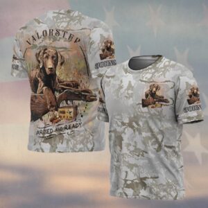 Custom Name Hunting Dog Armed & Ready Camo #DQH0246 - T-shirt
