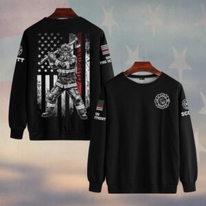 Custom Name & Number & Department  Red Line Defender Firefighter #DQH0259 - Sweatshirt