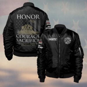 Custom Name & Fire Department Honor Courage Sacrifice Firefighter All Gave Some #DQH0264 - Bomber Jacket