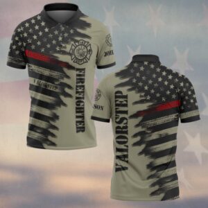 Custom Name Thin Red Line Flag Tatical Edition #DQH0266 - Polo