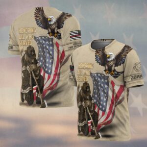 Custom Name & Fire Department Honoring  All Who Served #DQH0272 - T-shirt