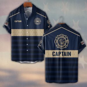 Custom Name & Numbers & Fire Dept The Gold Shield Collection Ver 2 Firefighter #DQH0280 - Short Sleeve Button Shirt
