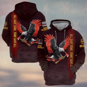 Custom Name & Number & Fire Department All Gave Some Eagle Tribute #DQH0293 - Hoodie