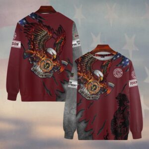 Custom Name & Fire Department Born American, Forged in Fire #DQH0297 - Sweatshirt