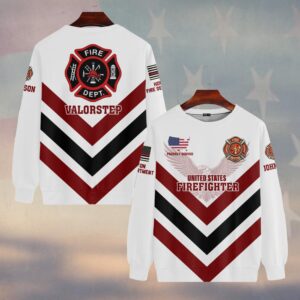 Custom Name & Fire Department Proudly Served Valorstep Firefighter #DQH0351 - Sweatshirt