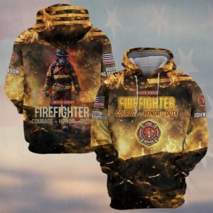 Custom Name & Fire Department Firefighter – Hell’s Not My Home #DQH0358 - Hoodie