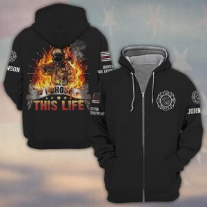 Custom Name & Fire Department I Chose This Life – Born to Face the Flames #DQH0370 - Zip Hoodie
