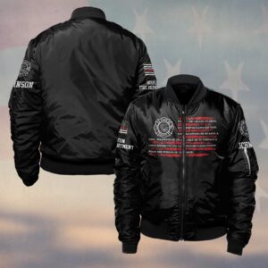 Custom Name & Fire Department When I Am Called To Duty Firefighter Prayer #DQH0377 - Bomber Jacket
